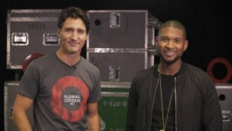 Canadian Prime Minister, Justin Trudeau with singer, Usher